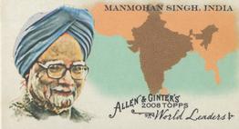 2008 Topps Allen & Ginter - Mini World Leaders #WL19 Manmohan Singh Front