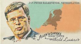 2008 Topps Allen & Ginter - Mini World Leaders #WL30 Jan Peter Balkenende Front