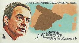 2008 Topps Allen & Ginter - Mini World Leaders #WL41 Jose Luis Rodriguez Zapatero Front