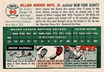 1954 Topps Sports Illustrated #90 Willie Mays Back
