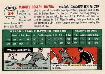 1954 Topps Sports Illustrated #34 Jim Rivera Back