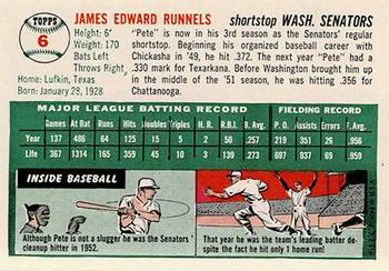 1954 Topps Sports Illustrated #6 Pete Runnels Back