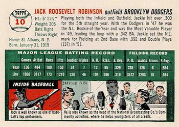 1954 Topps Sports Illustrated #10 Jackie Robinson Back