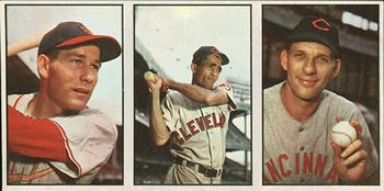 1953 Bowman Color - Advertising Samples #85/86/87 Solly Hemus / Harry Simpson / Harry Perkowski Front