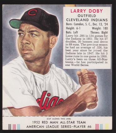 1989 Card Collectors Company 1952 Red Man Tobacco Reprint #AL6 Larry Doby Front