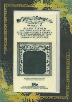 2008 Topps Allen & Ginter - Relics #AGR-AFI Allen Fisher Back