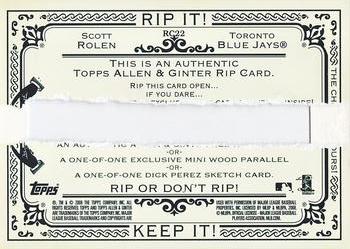 2008 Topps Allen & Ginter - Rip Cards #RC22 Scott Rolen Back