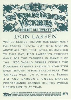 2008 Topps Allen & Ginter - World's Greatest Victories #12 Don Larsen Back