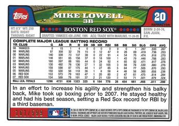 2008 Topps Chrome - Copper Refractors #20 Mike Lowell Back
