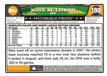 2008 Topps Chrome - Refractors #190 Nate McLouth Back