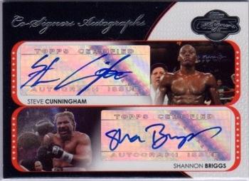 2008 Topps Co-Signers - Dual Autographs #CS-CB Steve Cunningham / Shannon Briggs Front