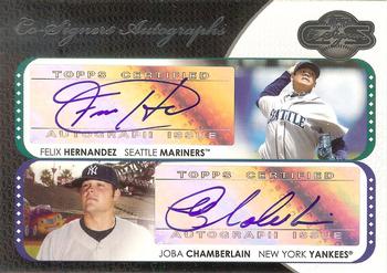 2008 Topps Co-Signers - Dual Autographs #CS-HC Felix Hernandez / Joba Chamberlain Front