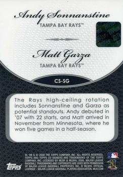2008 Topps Co-Signers - Dual Autographs #CS-SG Andy Sonnanstine / Matt Garza Back