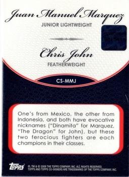 2008 Topps Co-Signers - Dual Autographs #CS-MMJ Juan Manuel Marquez / Chris John Back