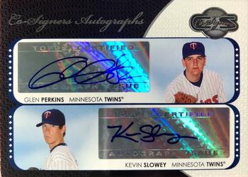 2008 Topps Co-Signers - Dual Autographs #CS-PKS Glen Perkins / Kevin Slowey Front