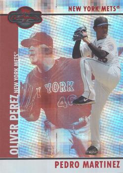 2008 Topps Co-Signers - Hyper Plaid Red #093 Pedro Martinez / Oliver Perez Front