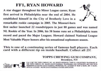 2007 Topps Flashback Fridays #FF1 Ryan Howard Back