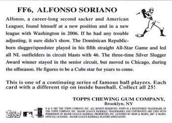 2007 Topps Flashback Fridays #FF6 Alfonso Soriano Back