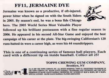 2007 Topps Flashback Fridays #FF11 Jermaine Dye Back