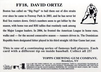 2007 Topps Flashback Fridays #FF18 David Ortiz Back
