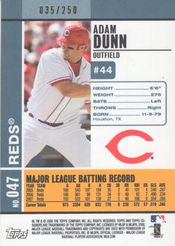 2008 Topps Co-Signers - Silver Blue #047 Adam Dunn Back