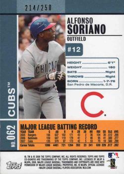 2008 Topps Co-Signers - Silver Blue #062 Alfonso Soriano Back