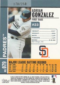2008 Topps Co-Signers - Silver Blue #079 Adrian Gonzalez Back
