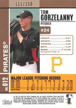 2008 Topps Co-Signers - Silver Gold #012 Tom Gorzelanny / Paul Maholm Back