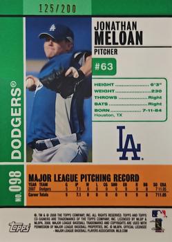 2008 Topps Co-Signers - Silver Green #098 Jonathan Meloan / Troy Patton Back