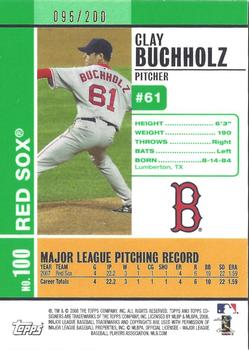 2008 Topps Co-Signers - Silver Green #100 Clay Buchholz Back