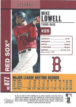 2008 Topps Co-Signers - Silver Red #077 Mike Lowell Back