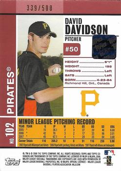 2008 Topps Co-Signers - Silver Red #102 David Davidson Back