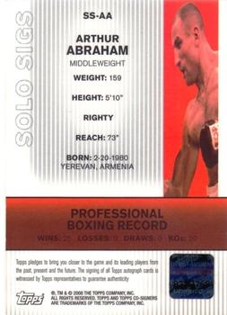 2008 Topps Co-Signers - Solo Sigs #SS-AA Arthur Abraham Back