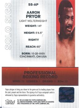 2008 Topps Co-Signers - Solo Sigs #SS-AP Aaron Pryor Back