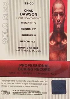 2008 Topps Co-Signers - Solo Sigs #SS-CD Chad Dawson Back