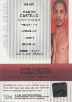 2008 Topps Co-Signers - Solo Sigs #SS-MC Martin Castillo Back