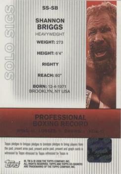 2008 Topps Co-Signers - Solo Sigs #SS-SB Shannon Briggs Back