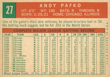 2008 Topps Heritage - 50th Anniversary Buybacks #27 Andy Pafko Back