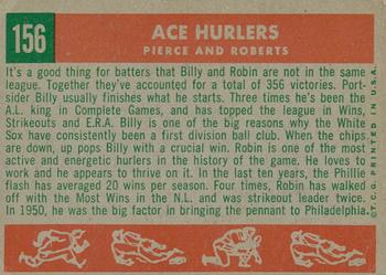 2008 Topps Heritage - 50th Anniversary Buybacks #156 Ace Hurlers (Billy Pierce / Robin Roberts) Back