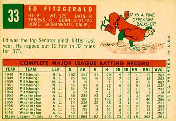 2008 Topps Heritage - 50th Anniversary Buybacks #33 Ed Fitzgerald Back