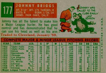 2008 Topps Heritage - 50th Anniversary Buybacks #177 Johnny Briggs Back