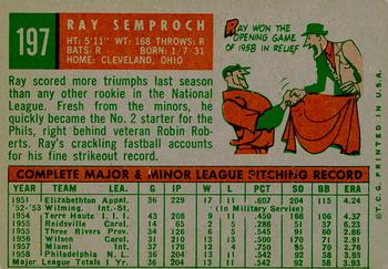 2008 Topps Heritage - 50th Anniversary Buybacks #197 Ray Semproch Back