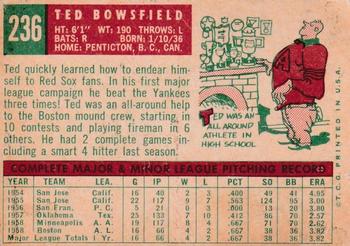 2008 Topps Heritage - 50th Anniversary Buybacks #236 Ted Bowsfield Back