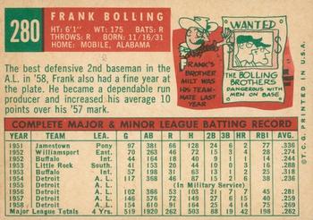 2008 Topps Heritage - 50th Anniversary Buybacks #280 Frank Bolling Back