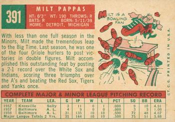 2008 Topps Heritage - 50th Anniversary Buybacks #391 Milt Pappas Back