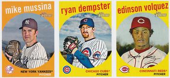 2008 Topps Heritage - Advertising Panels #NNO Mike Mussina / Ryan Dempster / Edinson Volquez Front