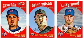 2008 Topps Heritage - Advertising Panels #NNO Geovany Soto / Brian Wilson / Kerry Wood Front