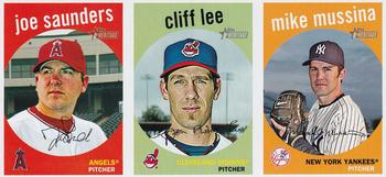 2008 Topps Heritage - Advertising Panels #NNO Joe Saunders / Cliff Lee / Mike Mussina Front
