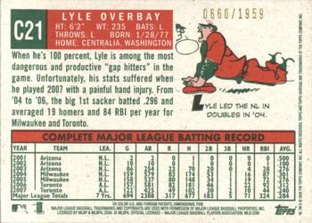 2008 Topps Heritage - Chrome #C21 Lyle Overbay  Back