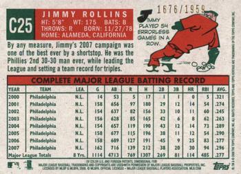 2008 Topps Heritage - Chrome #C25 Jimmy Rollins  Back